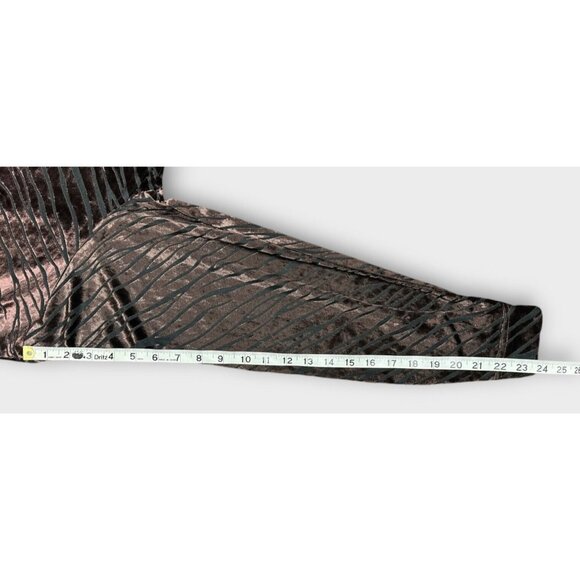 Vintage Panhandle Slim Womens M Brown Burnout Velvet Blouse Buttons Western Boho - Picture 5 of 7